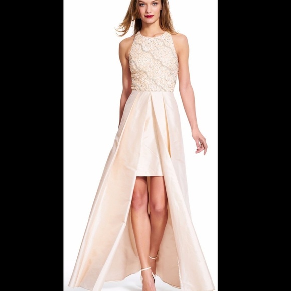 NEW‎ $368 Adrianna Papell Embellished Taffeta Ballgown Light Pink [SZ 10 ] - Picture 5 of 9
